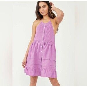 Free People Size Small Purple Dramatic Orchid Desert Days‎ Cotton Minidress New